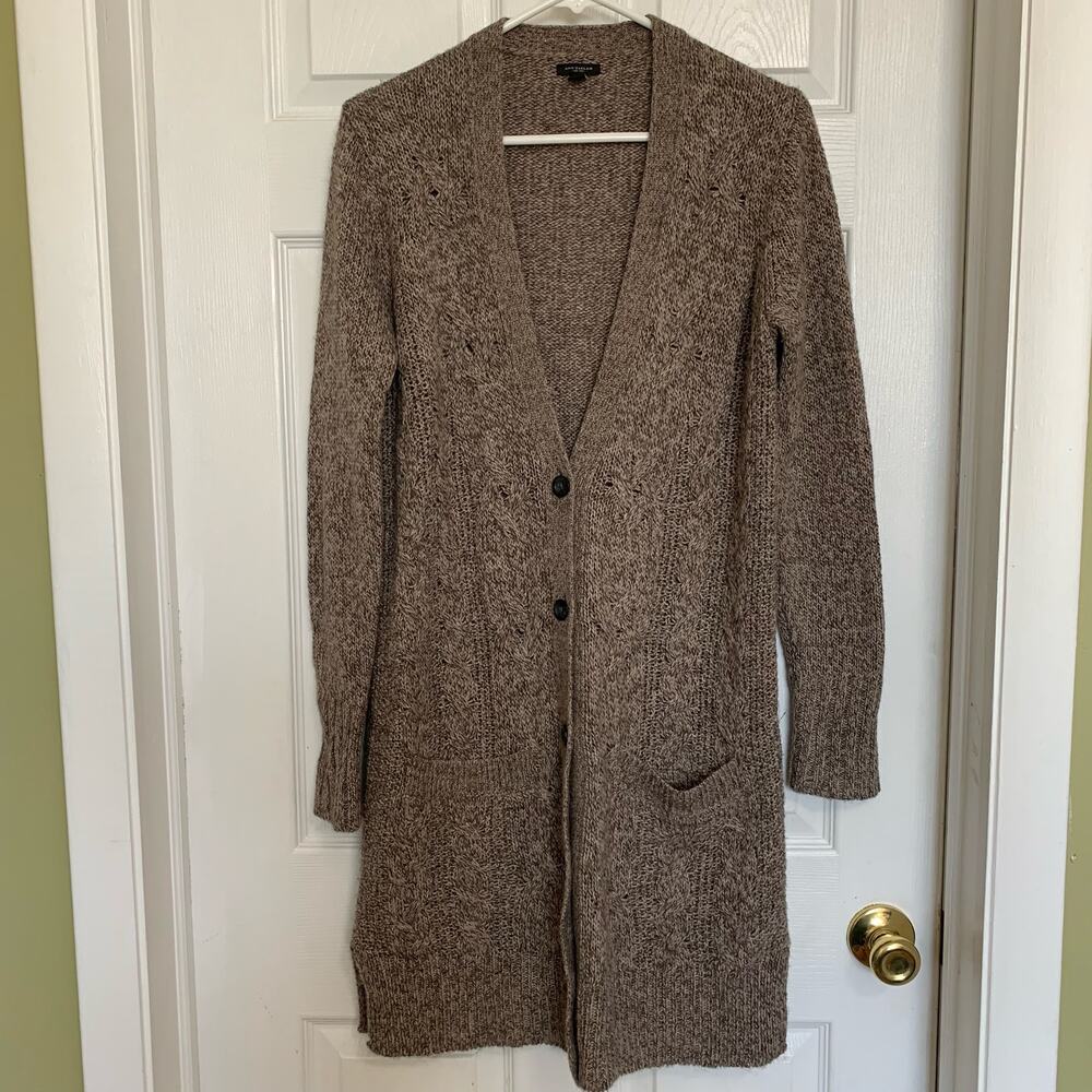 Ann Taylor alpaca wool blend academia grandpa duster sweater medium